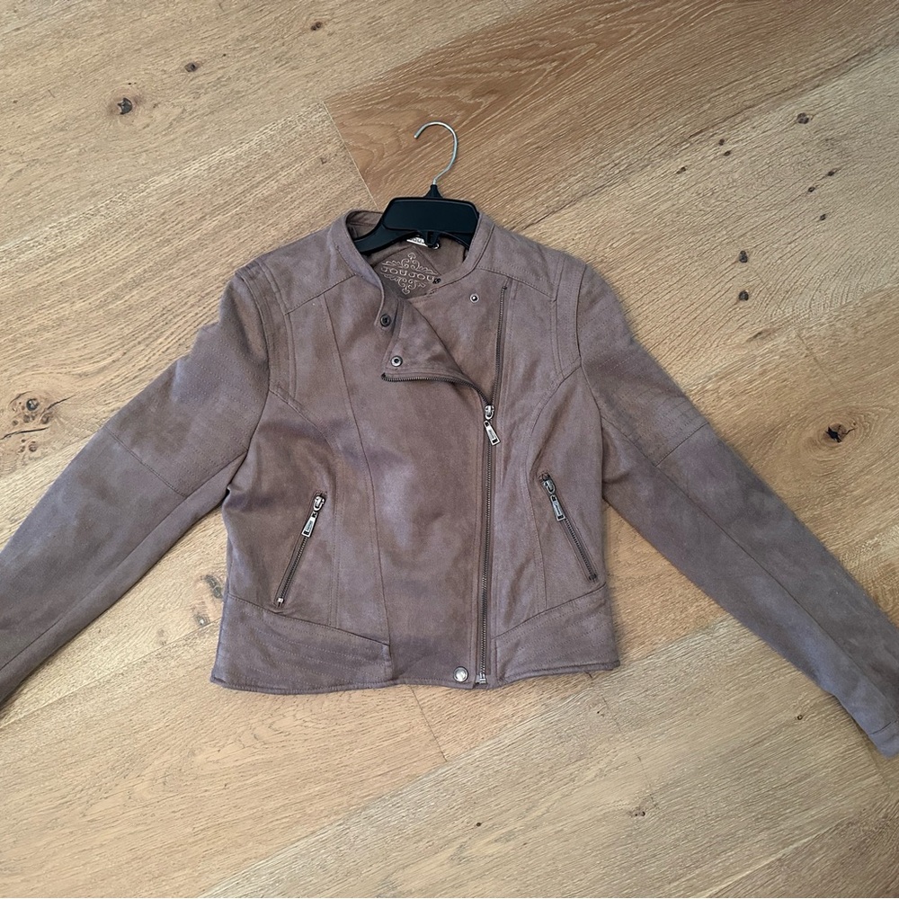 Jou Jou Women's Taupe Suede Jacket